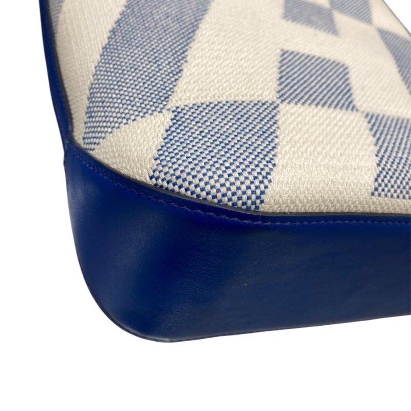 HERMES 愛馬仕 CABAS H BIAIS 27 帆布側背包 帆布 藍色系-8