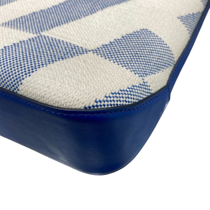 HERMES 愛馬仕 CABAS H BIAIS 27 帆布側背包 帆布 藍色系-9