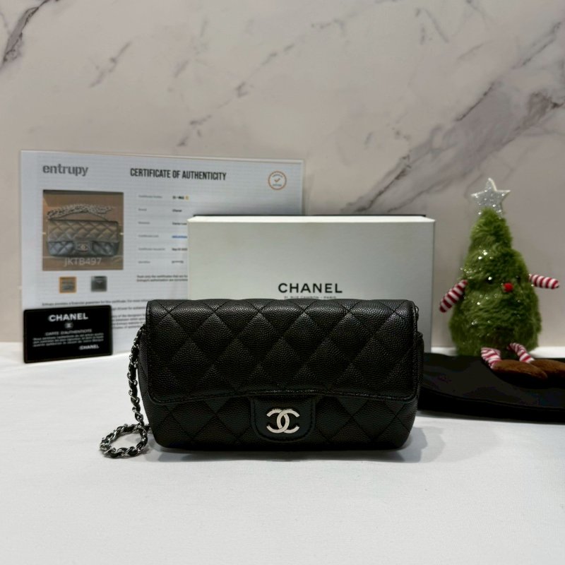 CHANEL 銀釦荔枝牛眼鏡包-0