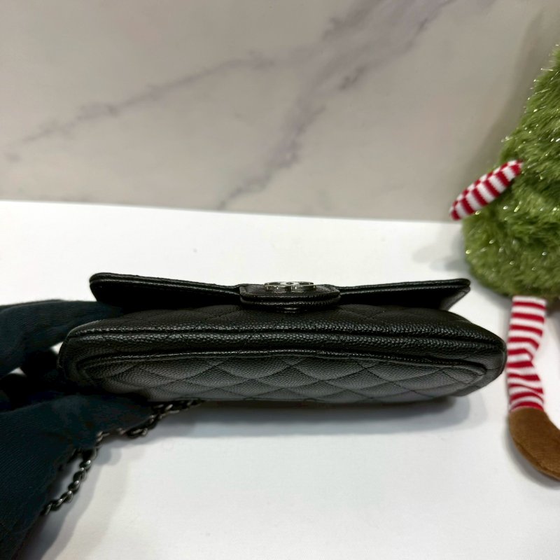 CHANEL 銀釦荔枝牛眼鏡包-6