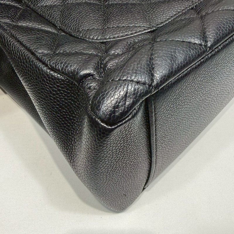 CHANEL GST荔枝黑金購物包-6