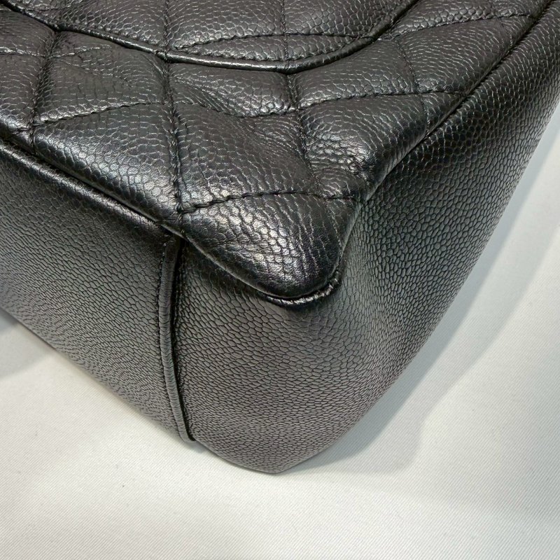 CHANEL GST荔枝黑金購物包-7