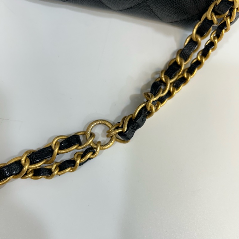 香奈兒長盒子CHANEL黑金粒紋牛皮小吊飾長盒子AP3376-9