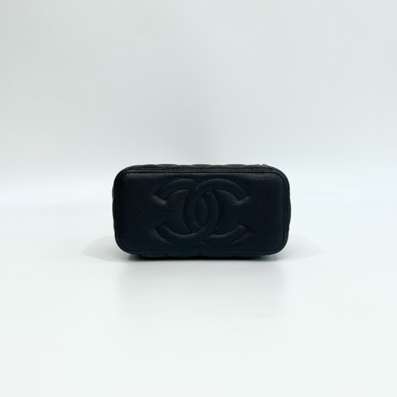 香奈兒長盒子CHANEL黑金粒紋牛皮小吊飾長盒子AP3376-6