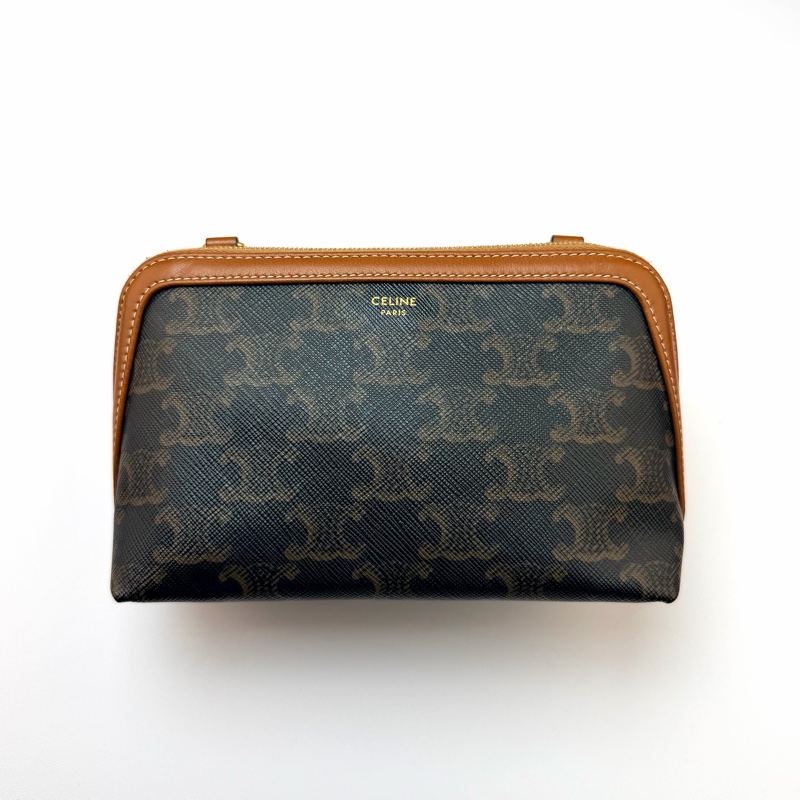 celine 10E382CBX.01TA pvc 老花 貝殻包 鍵條/斜背包-0