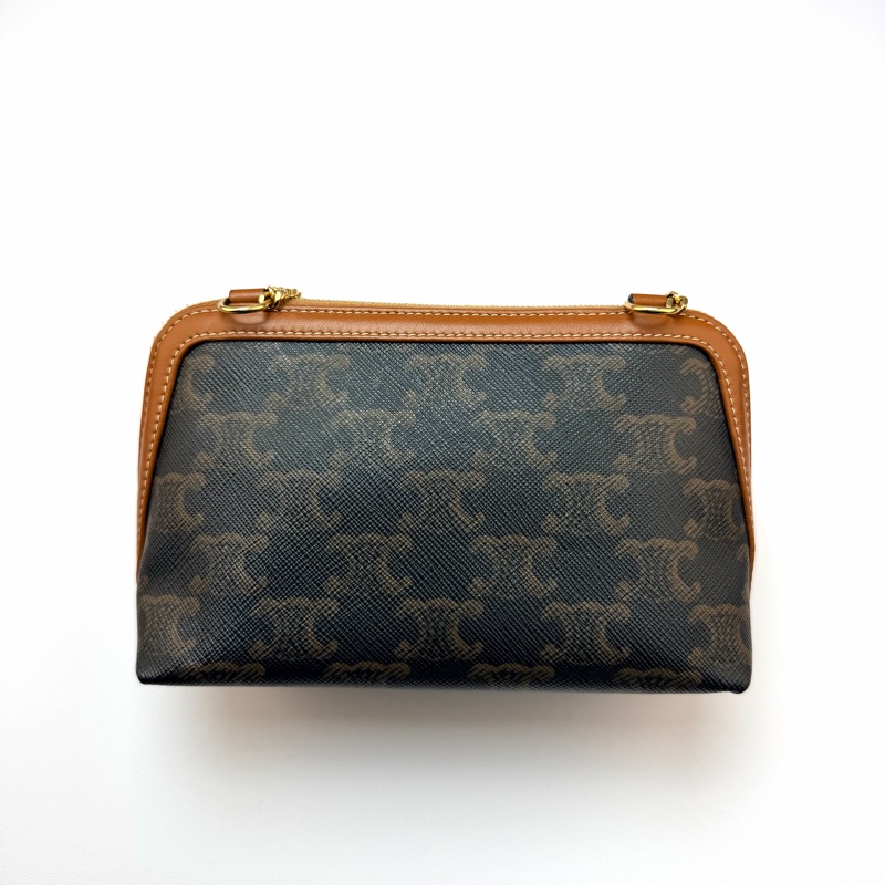 celine 10E382CBX.01TA pvc 老花 貝殻包 鍵條/斜背包-1