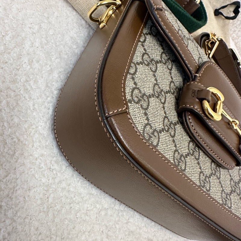 GUCCI Horsebit 1955系列 狀態非常好 型號:658574 HUHHG 8565 材質:米色/烏木色 GG Supreme 帆布-2