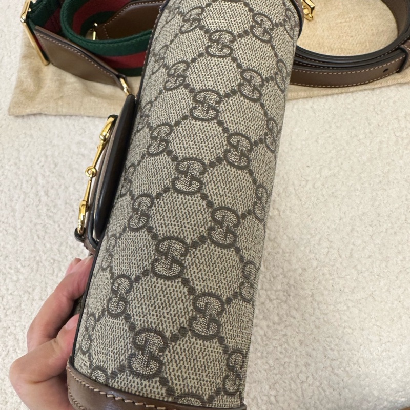 GUCCI Horsebit 1955系列 狀態非常好 型號:658574 HUHHG 8565 材質:米色/烏木色 GG Supreme 帆布-4