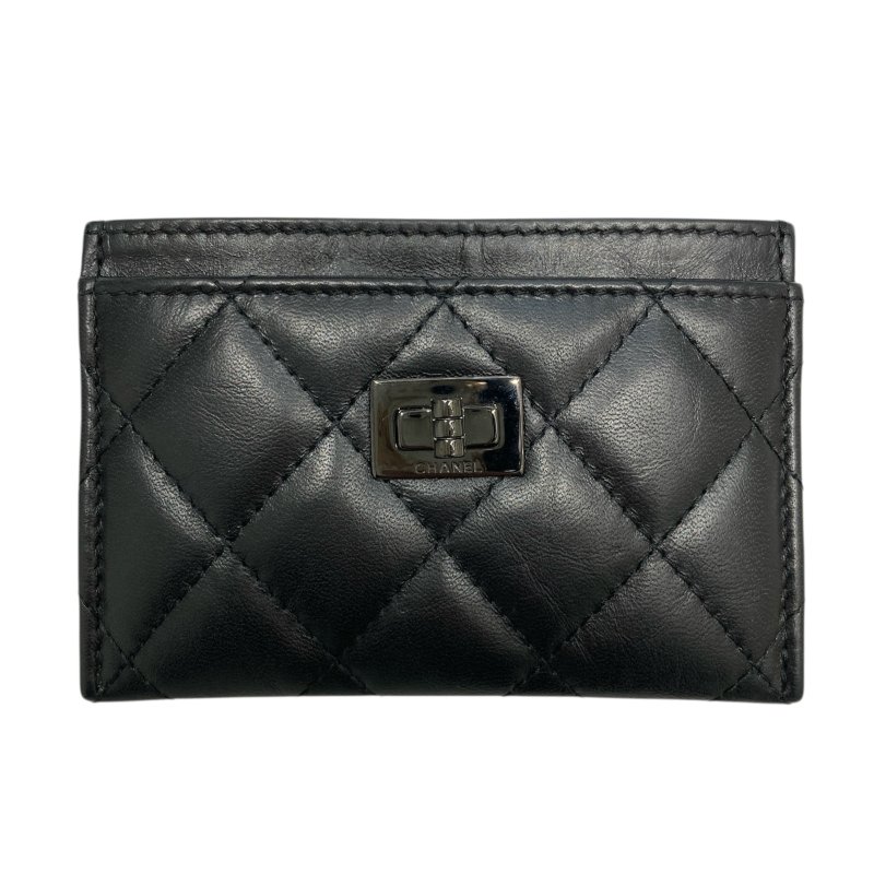 CHANEL 香奈兒 SO BLACK 2.55 菱格紋 皮革 卡夾包 黑色-0
