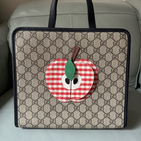 【二手極新】GUCCI蘋果造型老花托特包