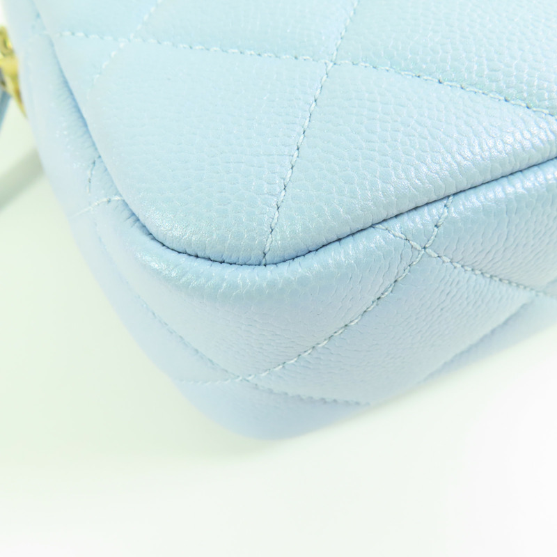 CHANEL 牛皮皮革Mini Camera Bag金扣肩背袋-9