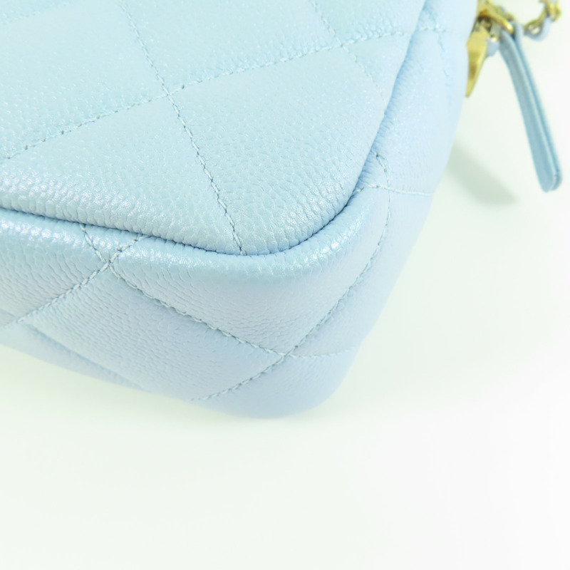 CHANEL 牛皮皮革Mini Camera Bag金扣肩背袋-12