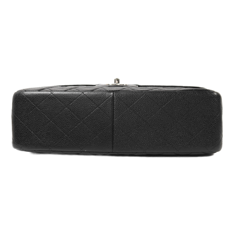 CHANEL 牛皮皮革Large Classic銀扣鏈帶肩背袋-3