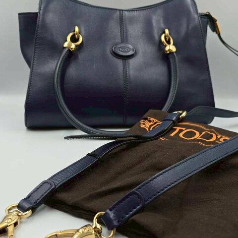 【舊愛新歡】TOD'S 藏青色側背手提淑女包
