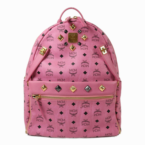 MCM 牛皮皮革Backpack金扣背包