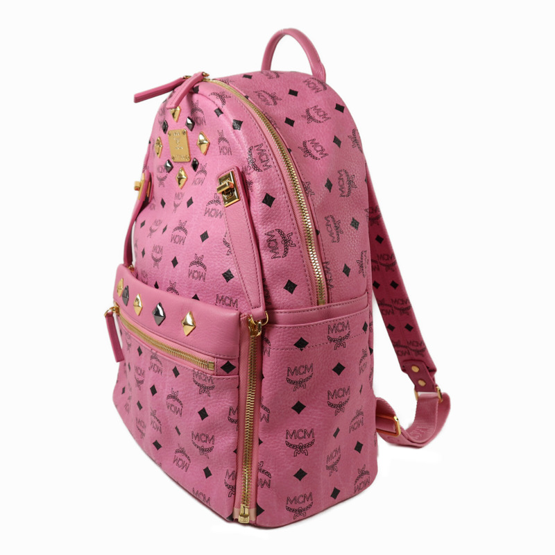 MCM 牛皮皮革Backpack金扣背包-2