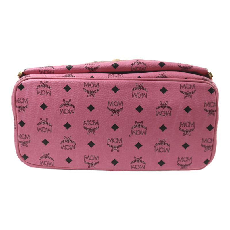 MCM 牛皮皮革Backpack金扣背包-3