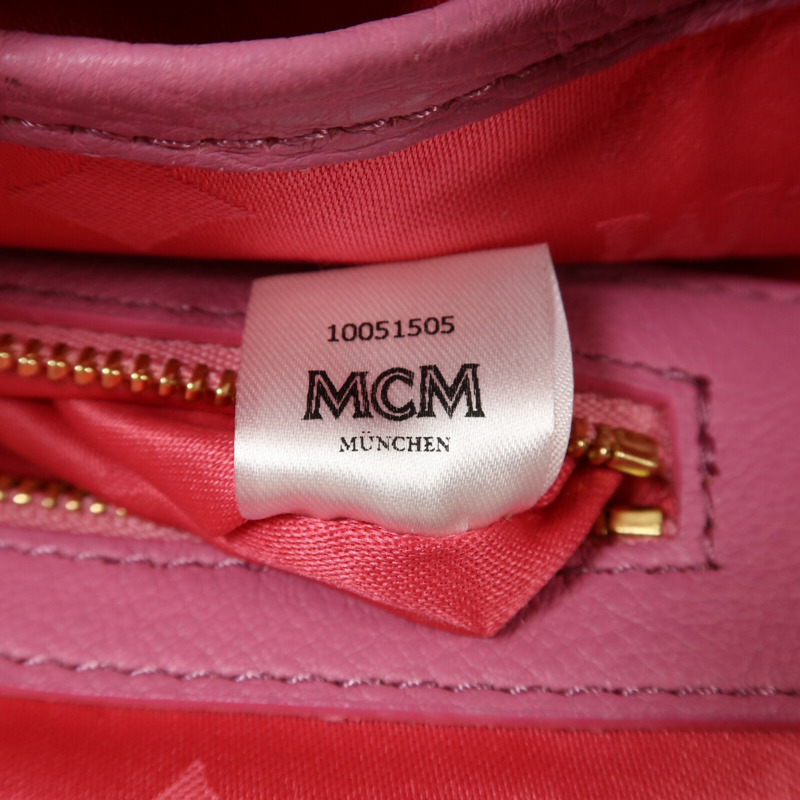 MCM 牛皮皮革Backpack金扣背包-8