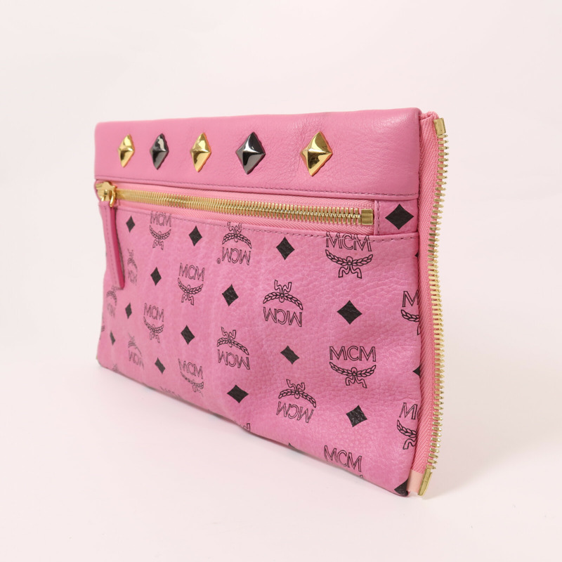 MCM 牛皮皮革Backpack金扣背包-13