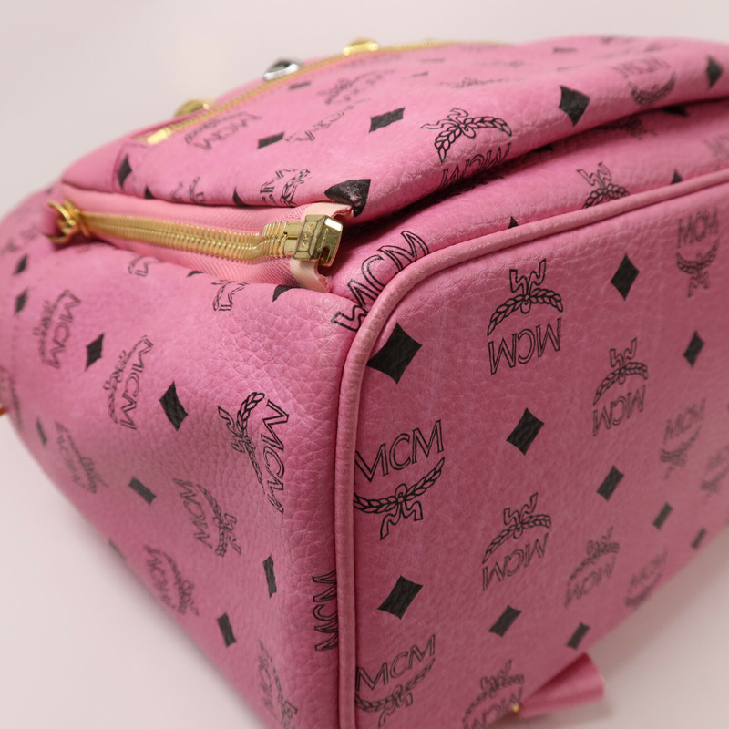 MCM 牛皮皮革Backpack金扣背包-17