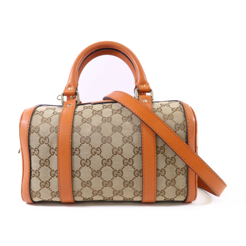 GUCCI 帆布2 Way Boston Bag金扣手挽肩背兩用袋-0