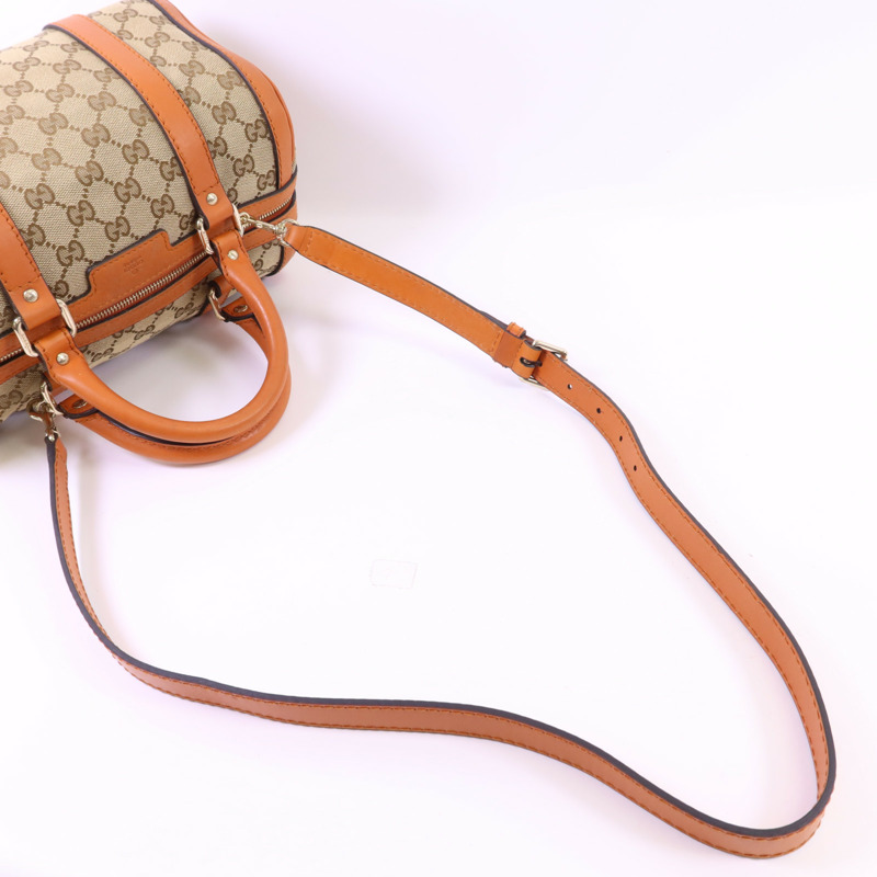 GUCCI 帆布2 Way Boston Bag金扣手挽肩背兩用袋-3