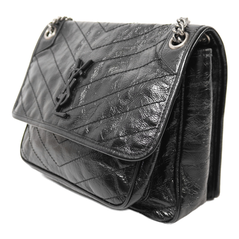 SAINT LAURENT 牛皮皮革Niki Medium銀扣鏈帶肩背袋-2