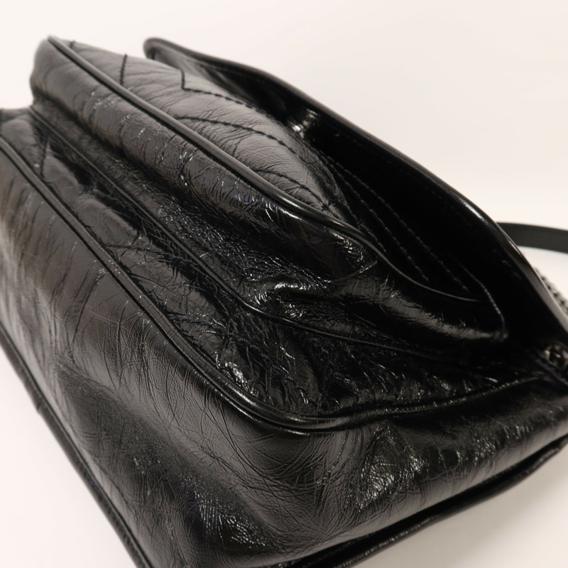 SAINT LAURENT 牛皮皮革Niki Medium銀扣鏈帶肩背袋-11
