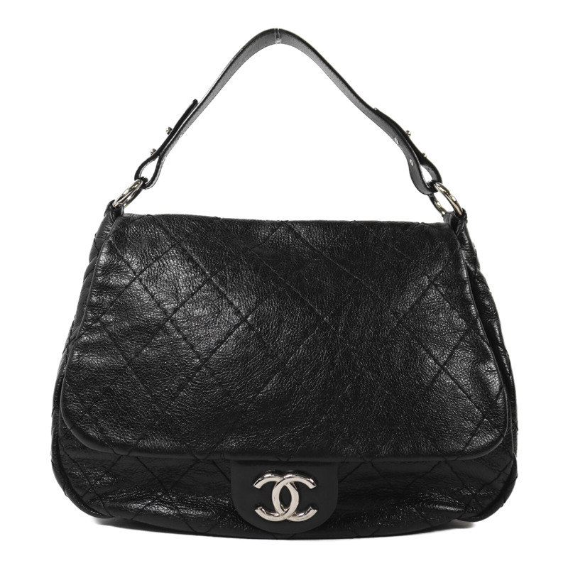 CHANEL 牛皮皮革Shoulder Bag銀扣肩背袋-0