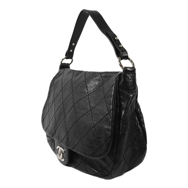 CHANEL 牛皮皮革Shoulder Bag銀扣肩背袋-2