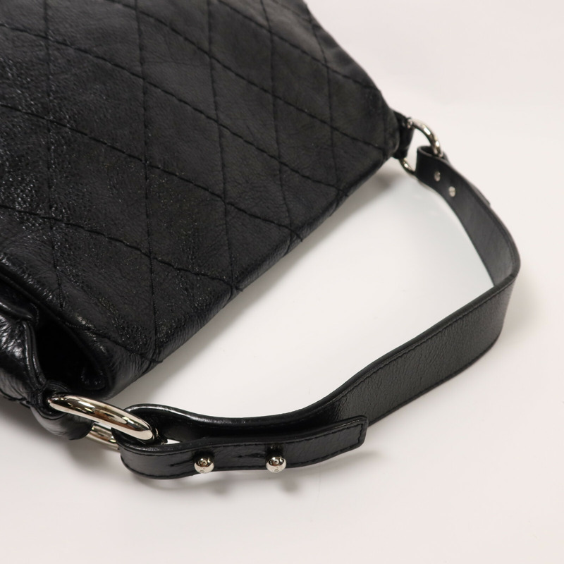 CHANEL 牛皮皮革Shoulder Bag銀扣肩背袋-7
