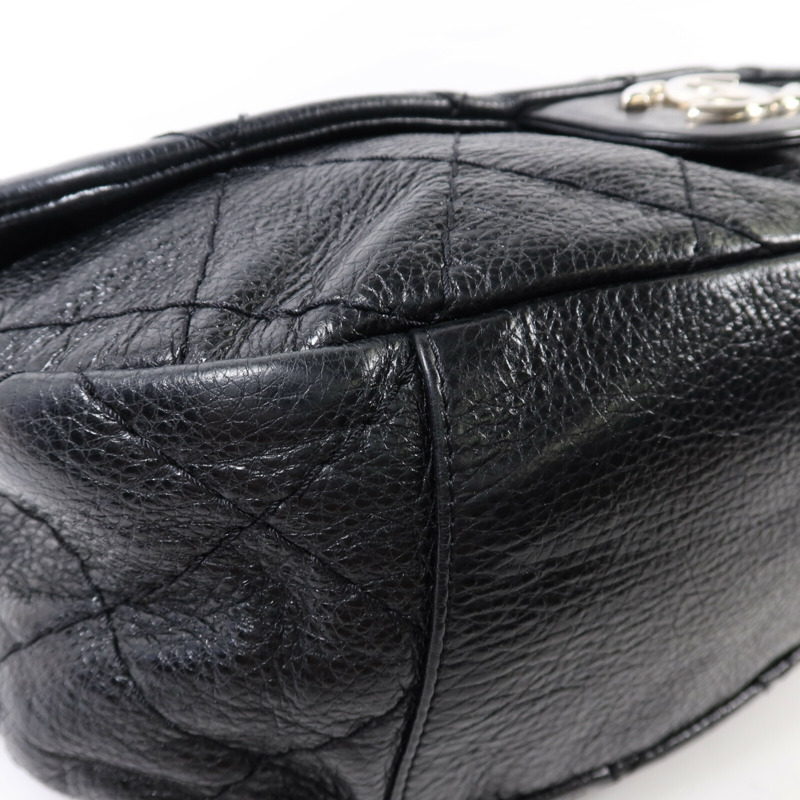 CHANEL 牛皮皮革Shoulder Bag銀扣肩背袋-8