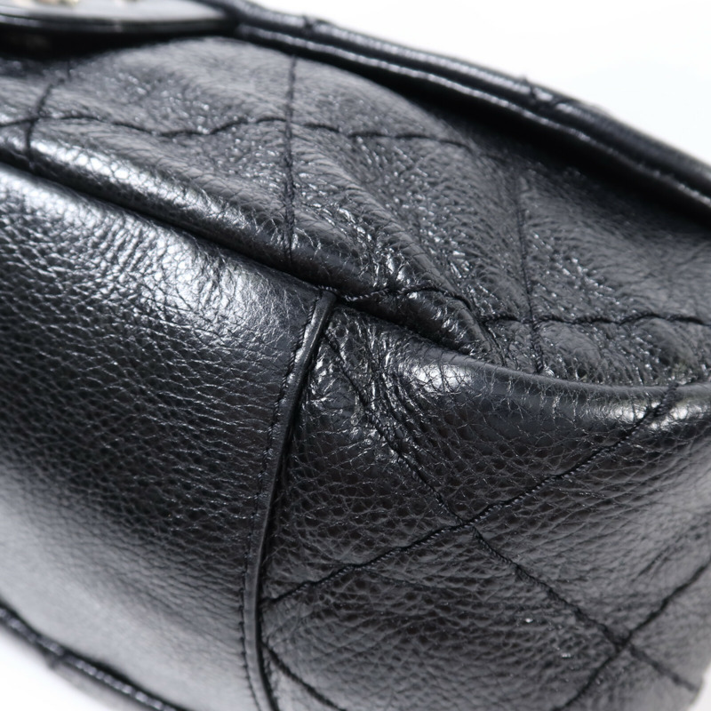 CHANEL 牛皮皮革Shoulder Bag銀扣肩背袋-9