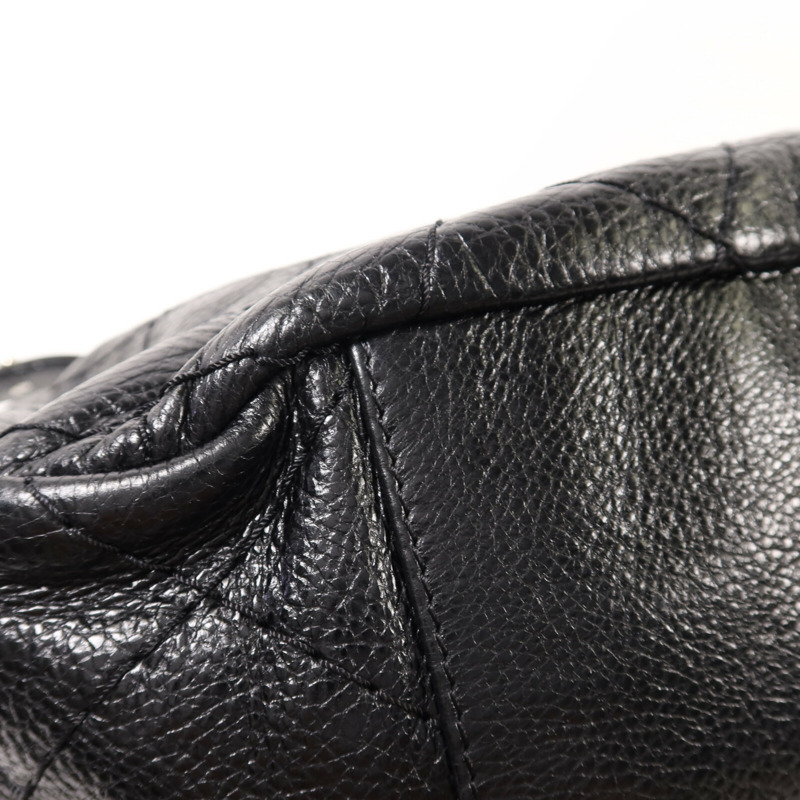 CHANEL 牛皮皮革Shoulder Bag銀扣肩背袋-10