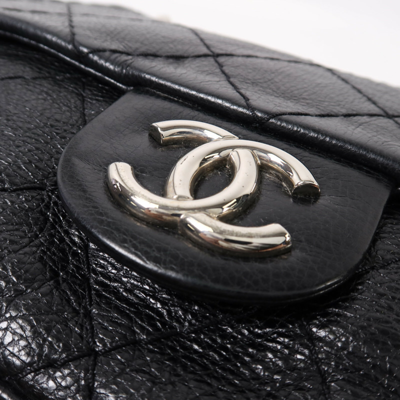 CHANEL 牛皮皮革Shoulder Bag銀扣肩背袋-12