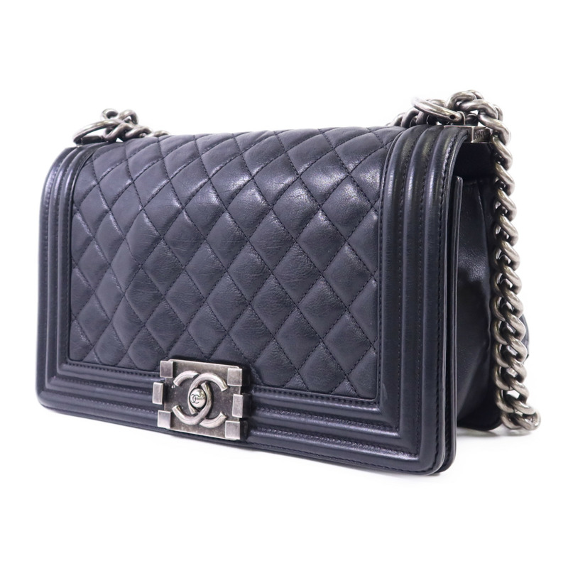 CHANEL 牛皮皮革Boy 25鏈帶肩背袋-2