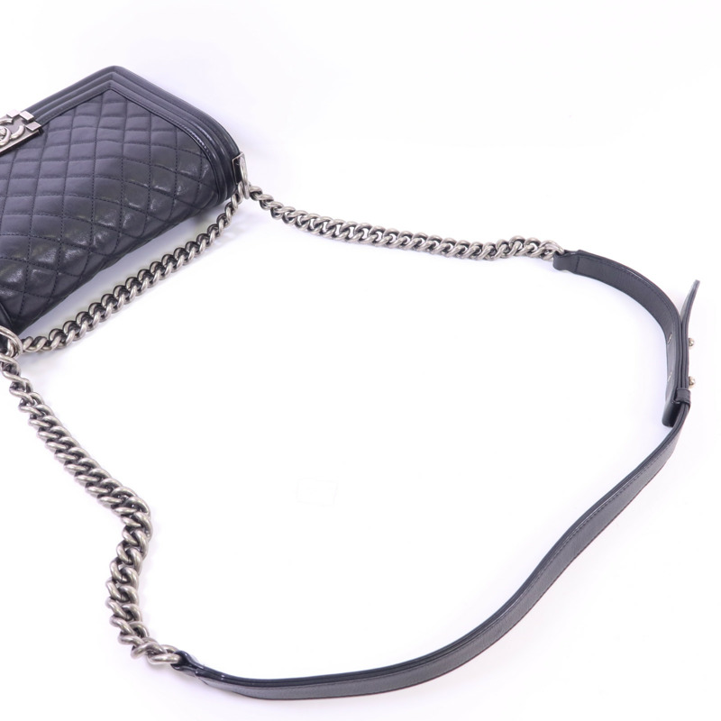 CHANEL 牛皮皮革Boy 25鏈帶肩背袋-4