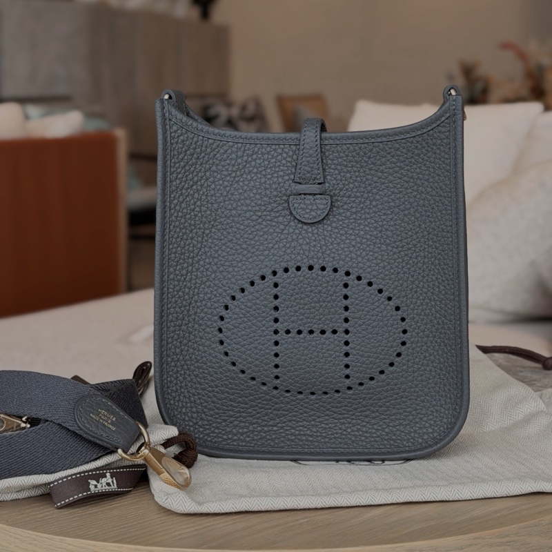 (未使用品) Hermes Evelyn mini 16錫器灰-7