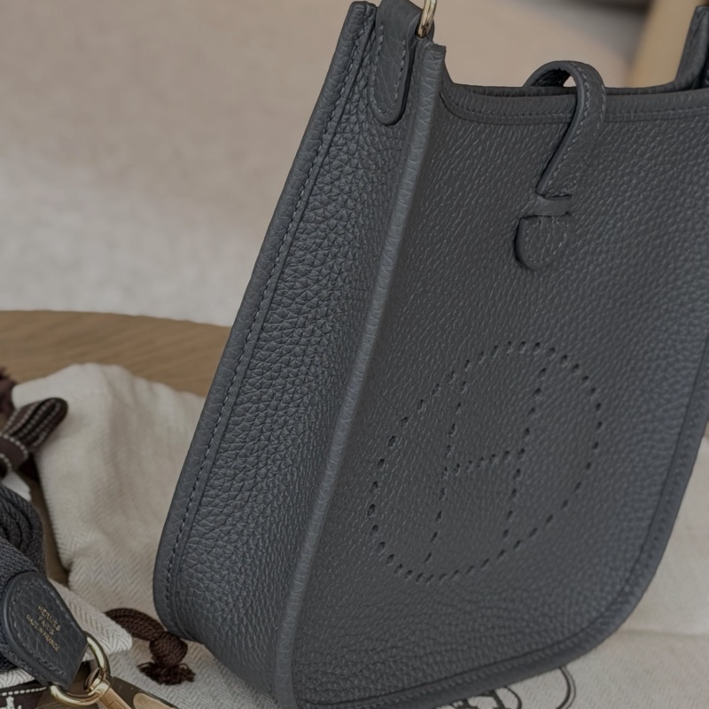 (未使用品) Hermes Evelyn mini 16錫器灰-12