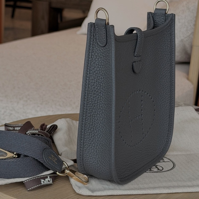 (未使用品) Hermes Evelyn mini 16錫器灰-13