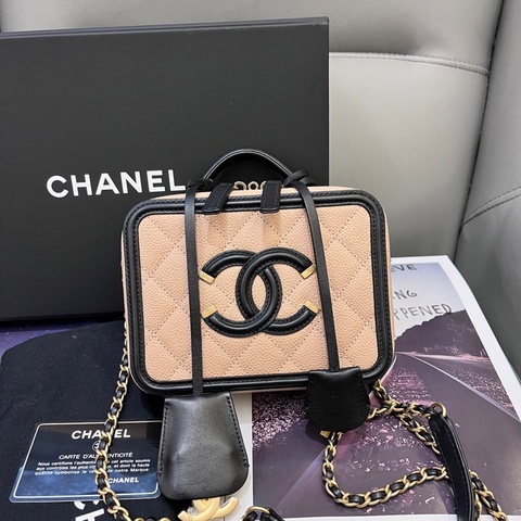 Chanel Vanity Case荔枝皮相機包