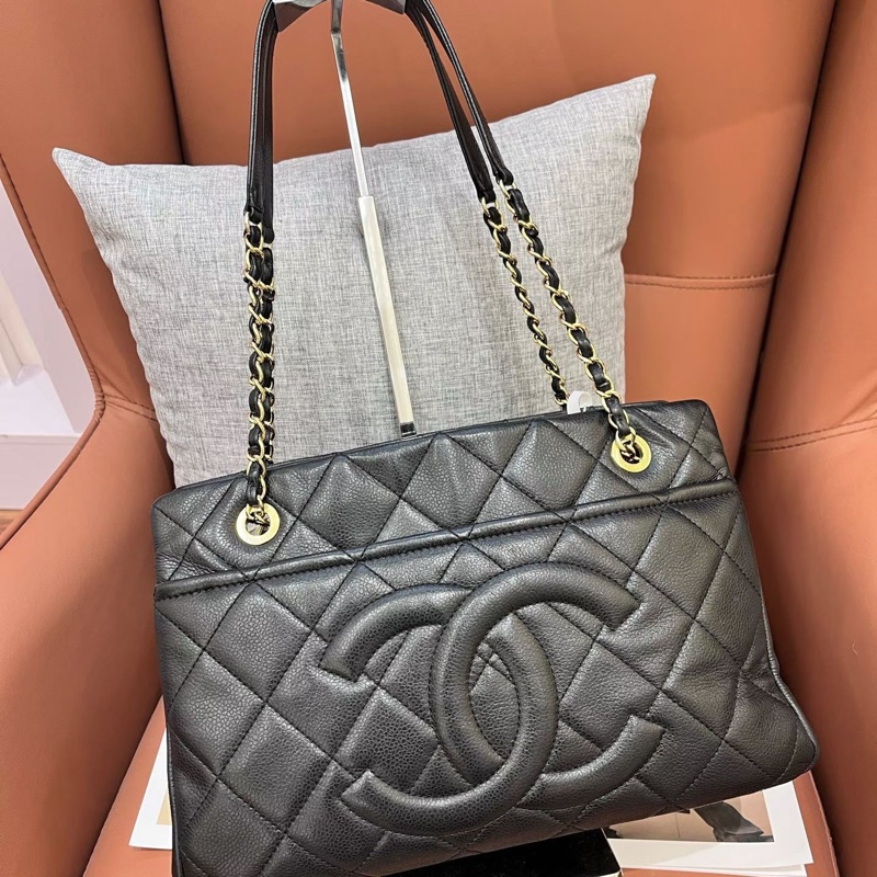 Chanel黑金雙C托特包-0