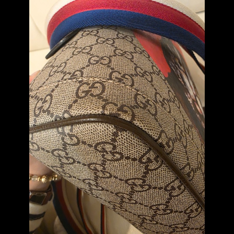 Guuci 貓咪後背包GUCCI 古馳 GG Supreme Mystic Cat 三
色織帶帆布後背包-3