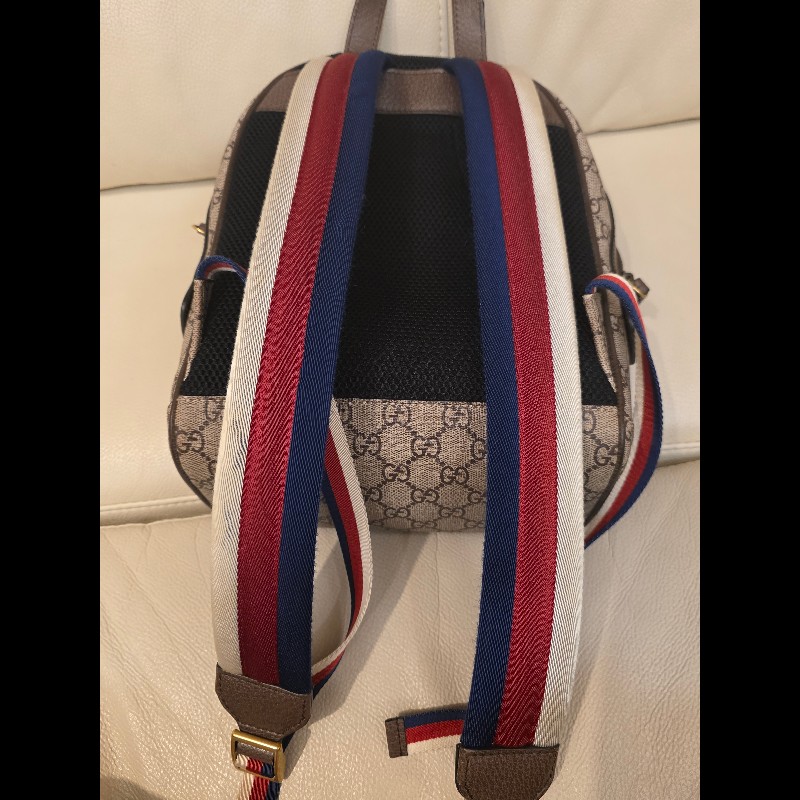 Guuci 貓咪後背包GUCCI 古馳 GG Supreme Mystic Cat 三
色織帶帆布後背包-7