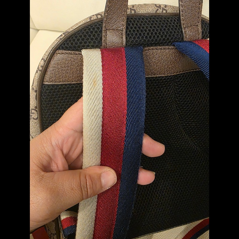 Guuci 貓咪後背包GUCCI 古馳 GG Supreme Mystic Cat 三
色織帶帆布後背包-9