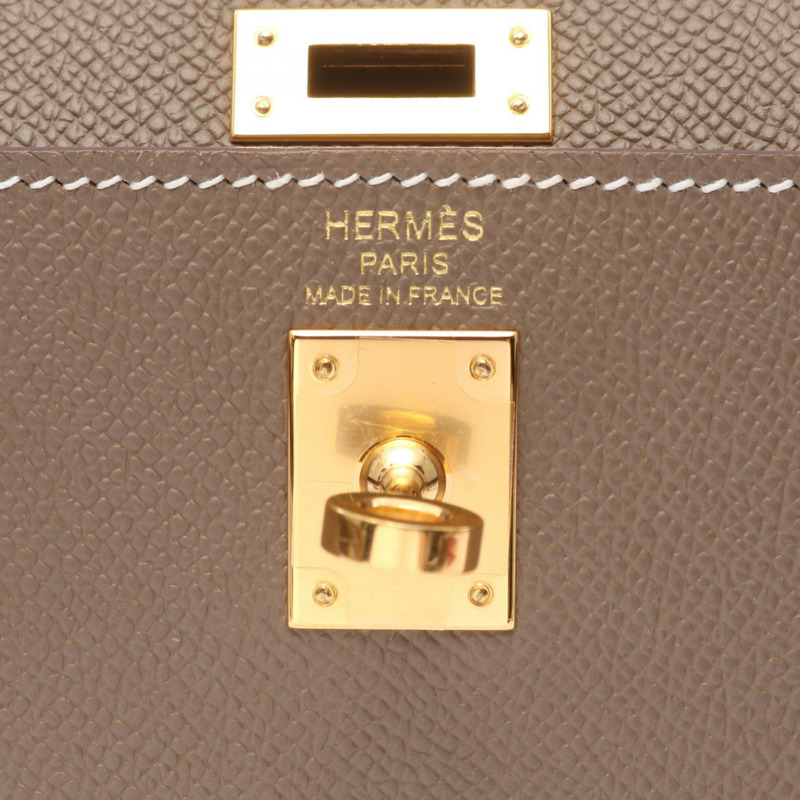 大象灰色 Epsom牛革 Kelly 25 凱莉包 两用包 B刻 金扣【HERMES 愛馬仕】 038416CC-3