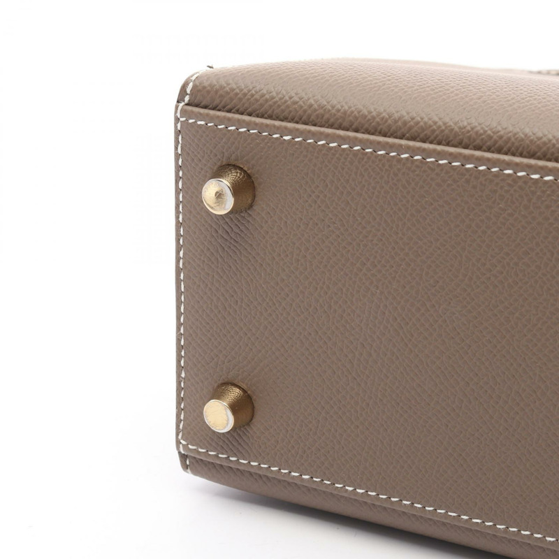 大象灰色 Epsom牛革 Kelly 25 凱莉包 两用包 B刻 金扣【HERMES 愛馬仕】 038416CC-8