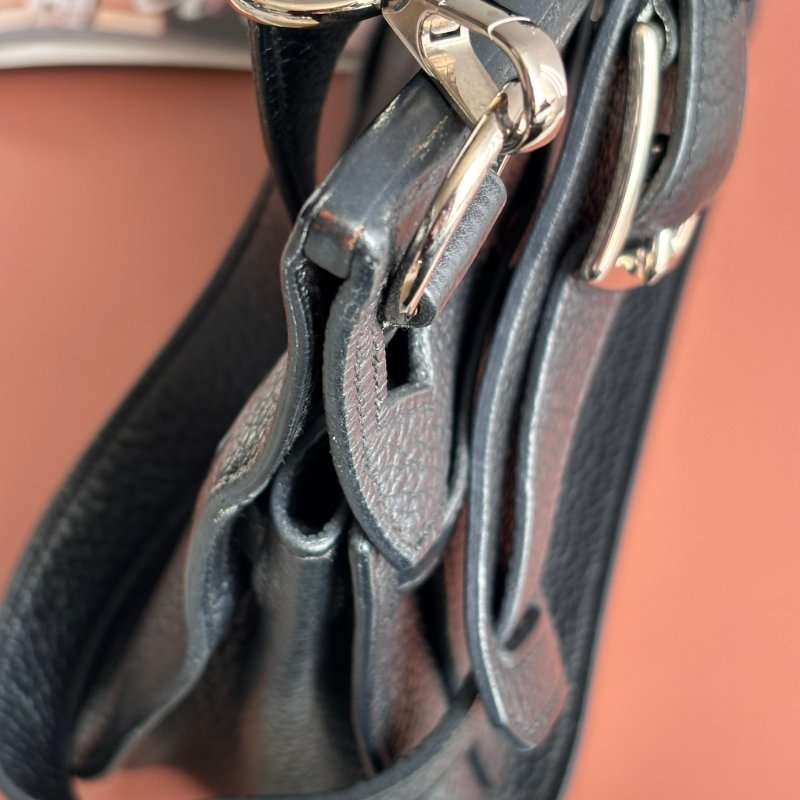 ::HERMES:: 黑銀吉普賽 Jypsiere 28 斜背包 男包 中性包-5