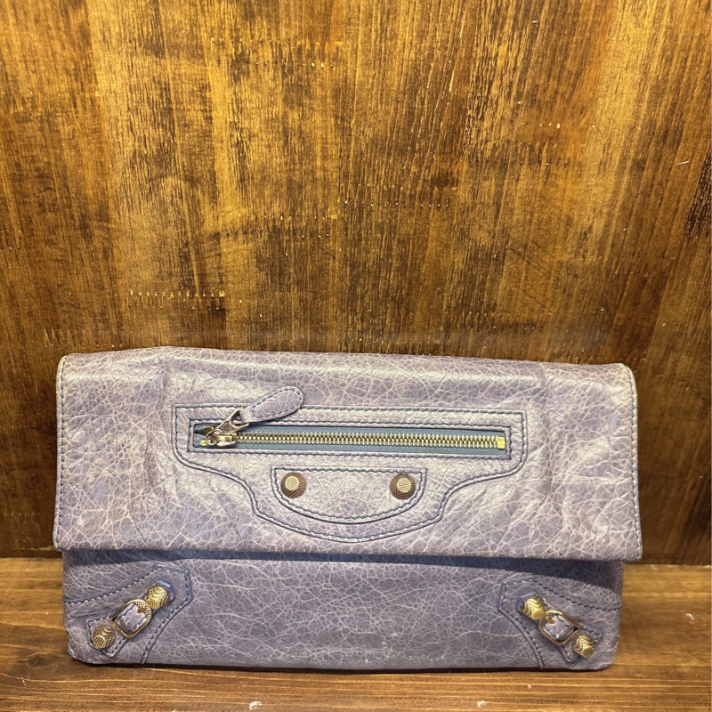 Balenciaga 紫色皮革手拿包-0