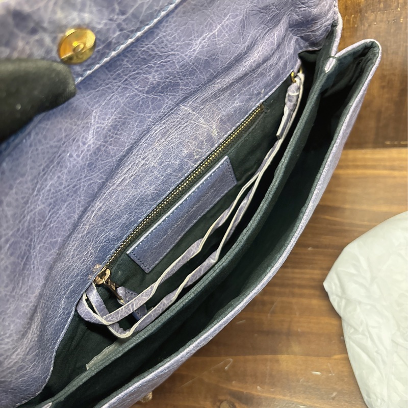 Balenciaga 紫色皮革手拿包-5